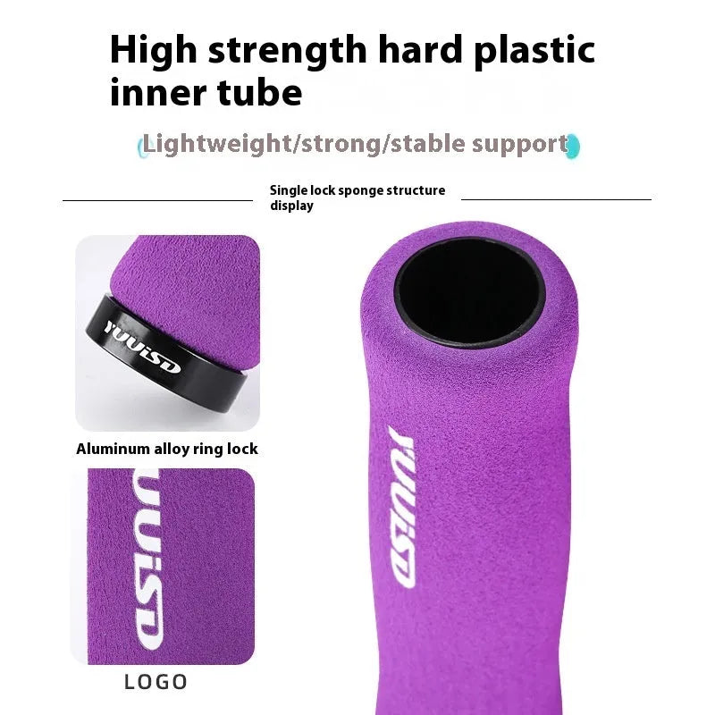 Mountain bike sponge handle cover set in black, purple or biange colours with ultra-light 41g weight