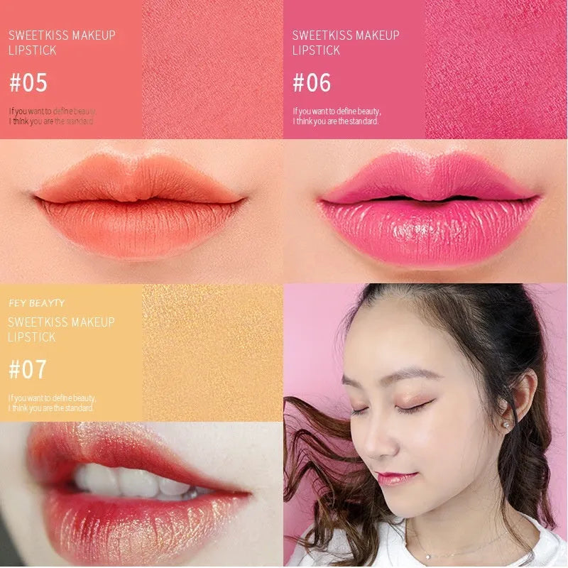 Fey Beauty Cameo Brown Nude Lipstick tube showing 3.8g non-staining moisturising formula