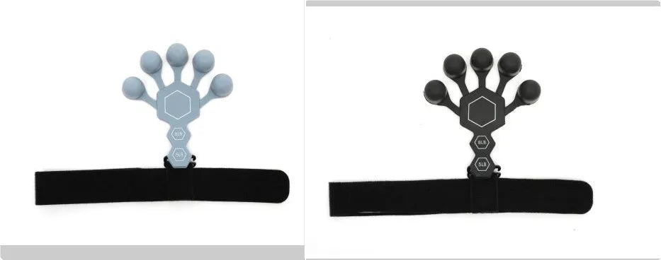 Silicone 5-finger hand rehabilitation trainer for adults in black or grey colour