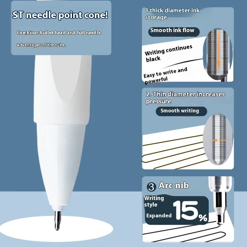 One Second Quick-drying Refill Neutral Push Bullet Pen Refill in black, red, blue, and ink blue colours with 500 m writing length
