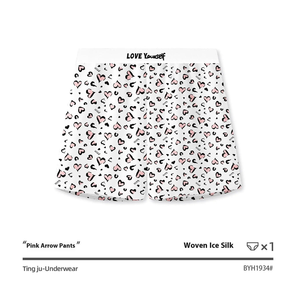 Men's leopard print boxer briefs in woven Ice Silk fabric with quick-drying sports functionality