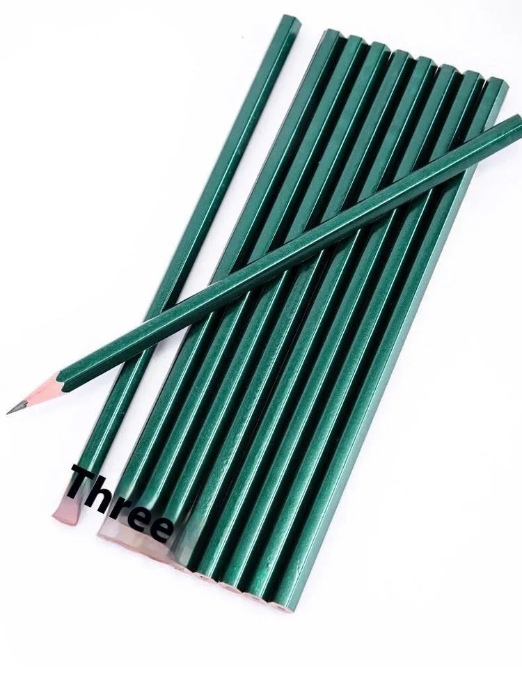 Green Rod hexagonal wooden pencil set with HB and 2B graphite grades, 10 pencils in a box