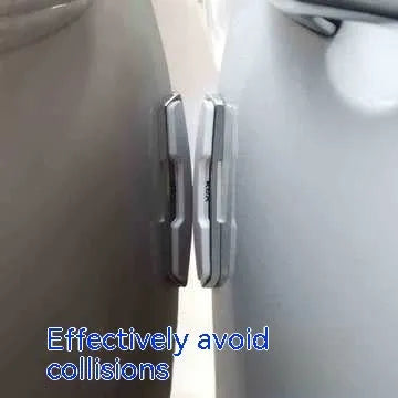 Black car door bumper strip set showing four 9.5cm plastic silicone protective mouldings