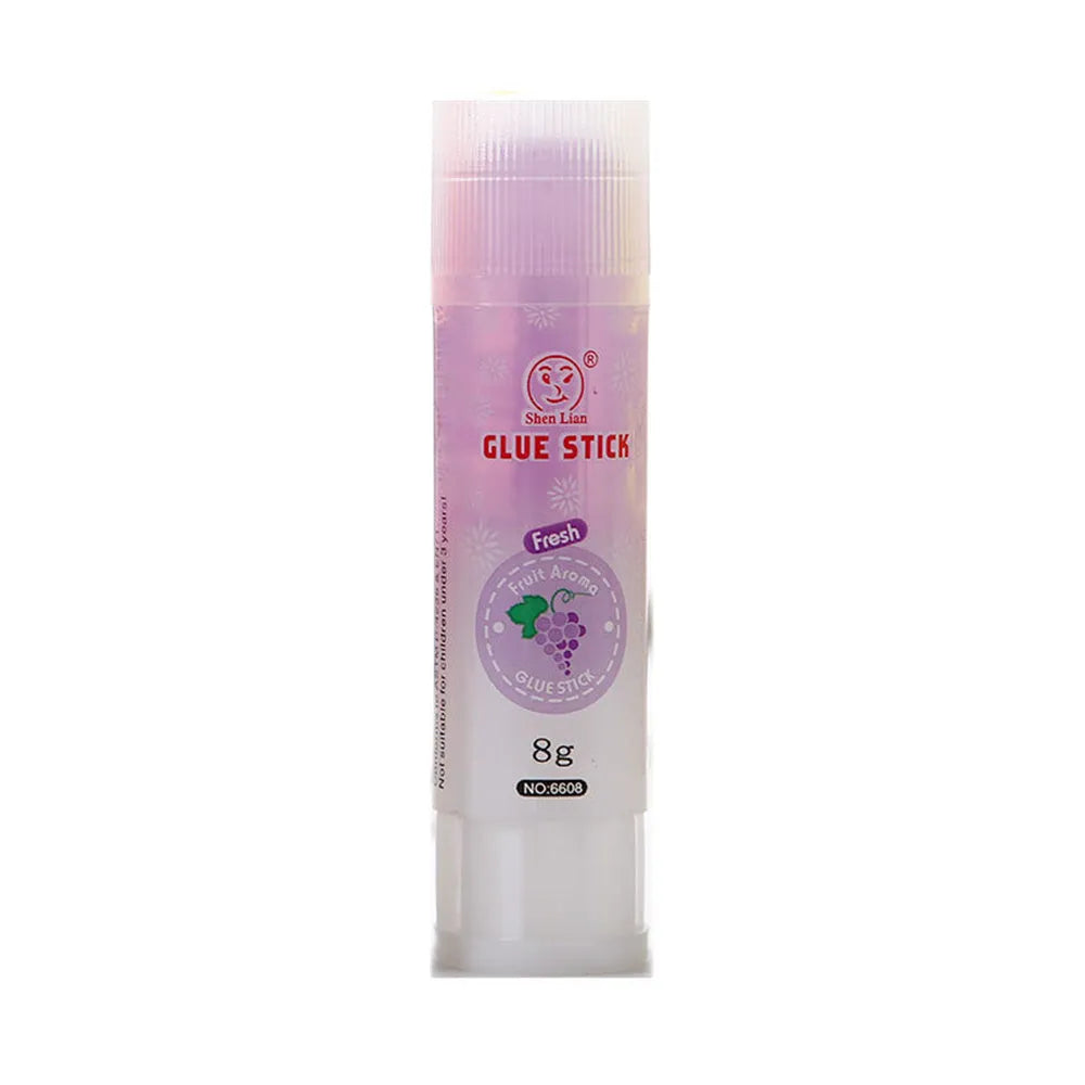 Jelly solid glue stick with fruit fragrance measuring 8.5cm long for craft and school projects