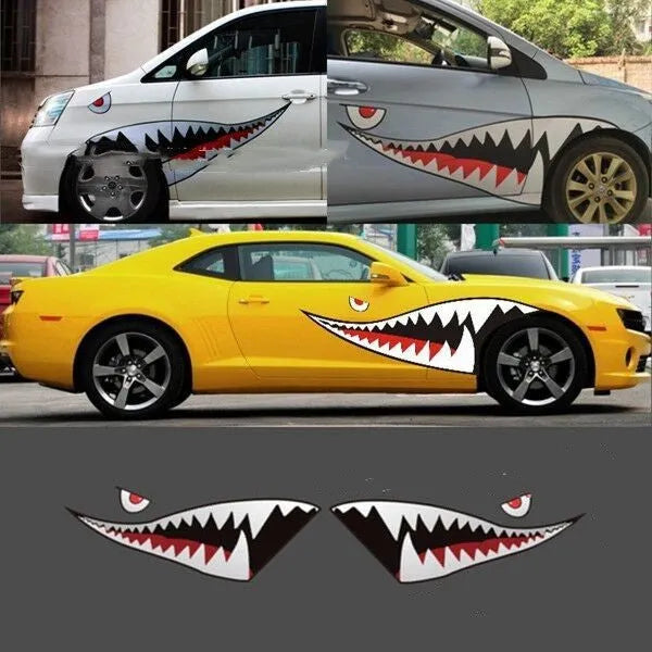 Shark Series PVC body sticker measuring 150cm with strong adhesive backing for outdoor application