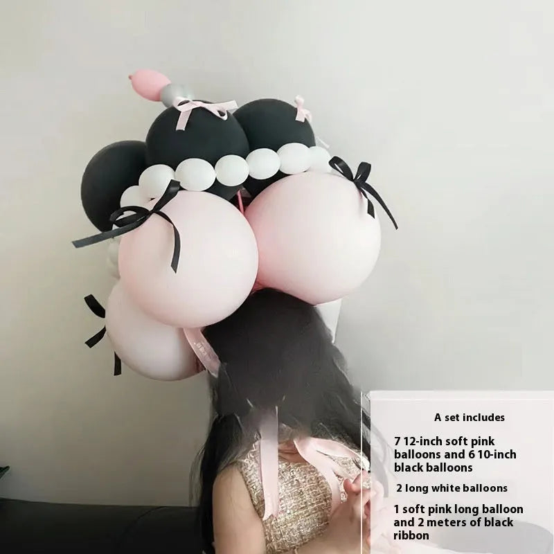 Finished balloon bouquet DIY kit with round balloons for handmade decoration projects