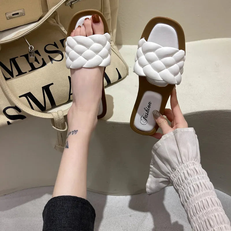 Women's PVC beach sandals with anti-skid soles in black, green, orange or white colours, sizes 36-40