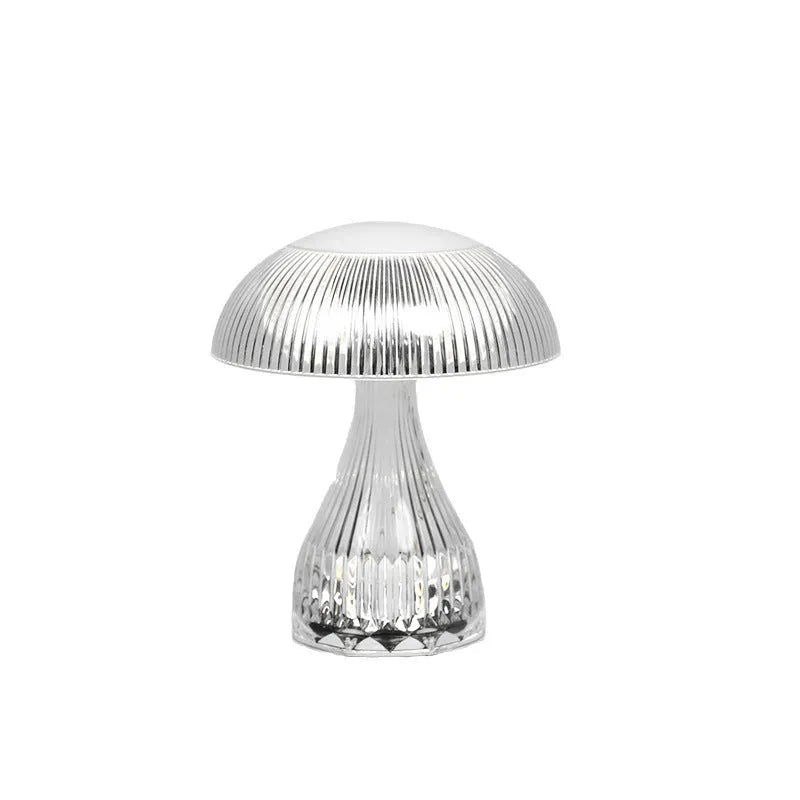 White USB-rechargeable night lamp with touch control and three-colour LED lighting modes