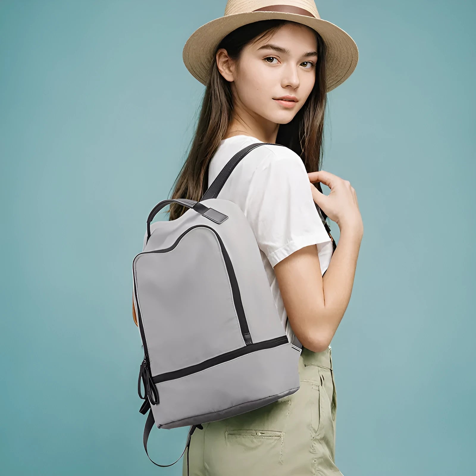 Marco Leideng lightweight Oxford cloth backpack in solid colour with 20L capacity
