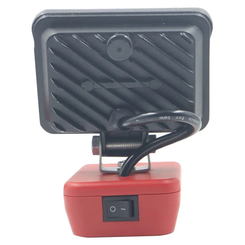 Outdoor camping engineering light for Milwaukee Mivoch battery with dual USB fast charging and ABS base, 3-8 inch