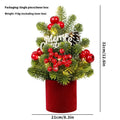 32cm desktop Christmas tree with pine cone ornaments and LED lights in red colour option