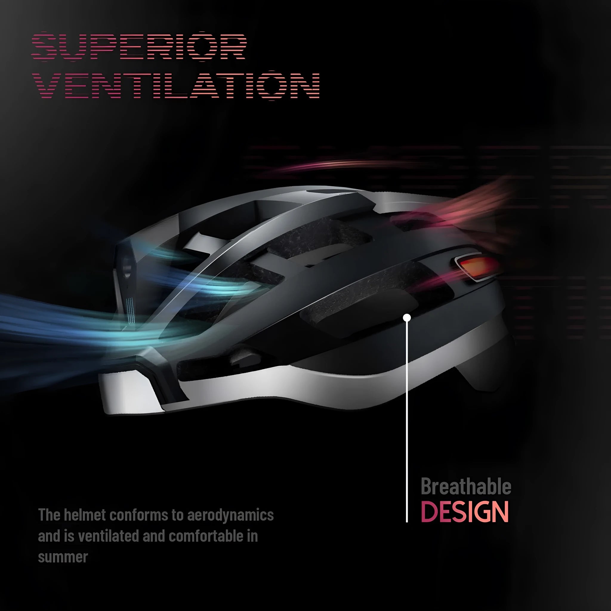 Black and grey smart cycling helmet with integrated warning lights and Bluetooth functionality