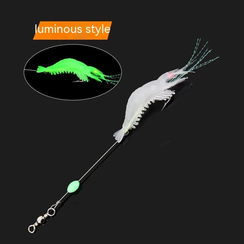 Luer soft fishing lure with pre-attached hook in selected colour from six available patterns