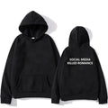 Men's slim-fit hoodie with spring letter pattern print on front, hood up, long sleeves.