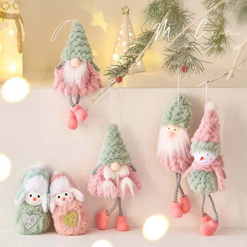 European style Christmas tree pendant in Santa or snowman design, one of six colour options