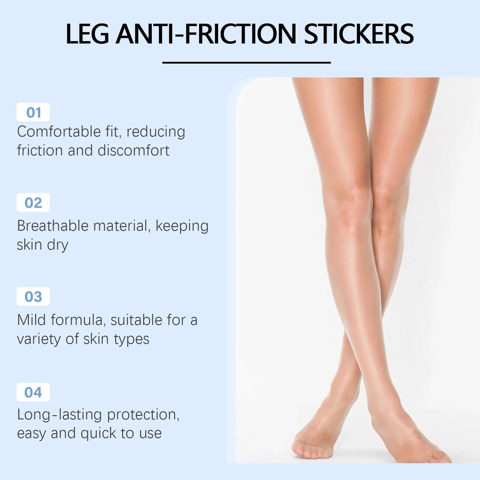 Leg anti-wear paste tube with glycerin and hyaluronic acid for skin chafing prevention in 10-piece pack