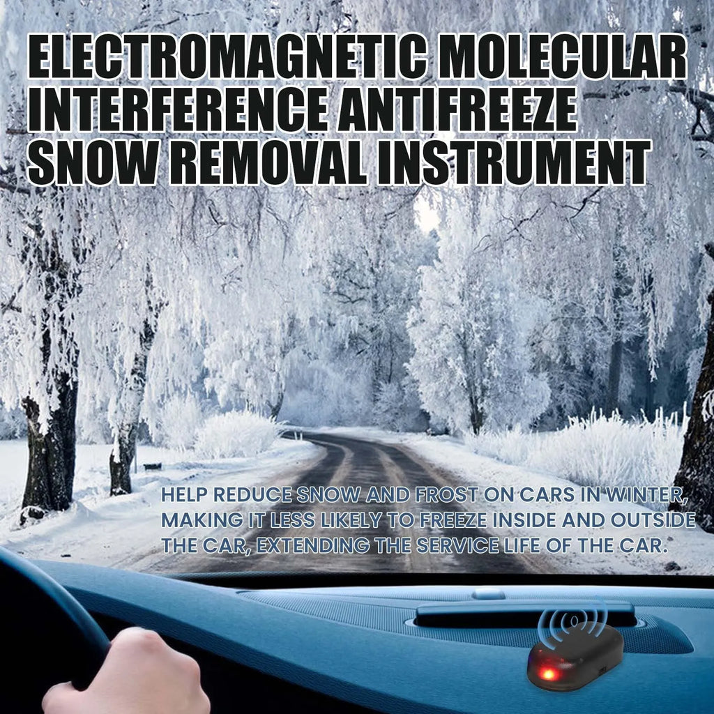 Black car deicer with special glass for snow removal, measuring 5cm