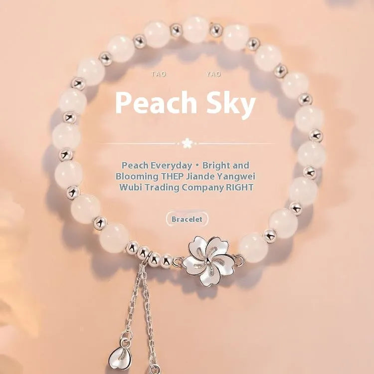 New Chinese style resin couple's bracelet with floral beads including camellia, lotus and peach blossom designs
