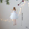 Pink and white ballet girl plush doll with angel pendant design