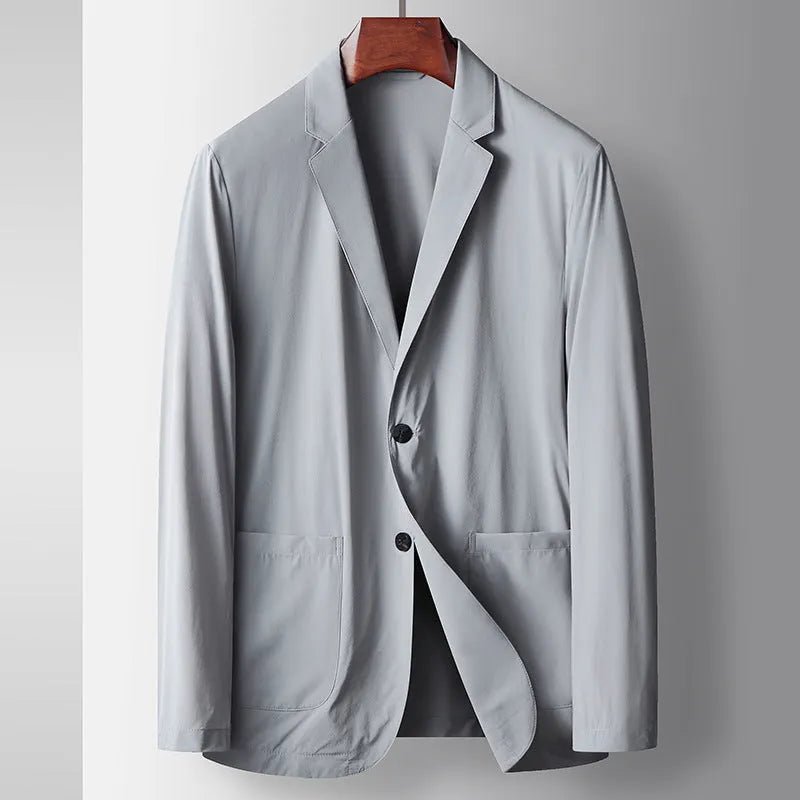 Men's lightweight polyester suit jacket, long sleeve, straight hem, anti-wrinkle, six colours, sizes 170-195