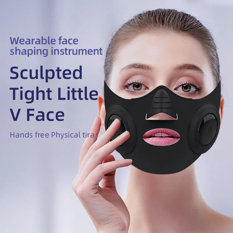Black handheld photon facial device with USB port for skincare therapy