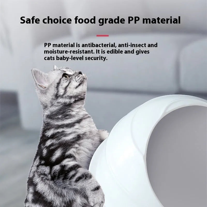 Large enclosed cat litter box in Ariston colour with covered design for odour control