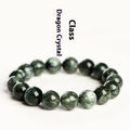 Green Dragon Crystal bracelet with 8-9mm round beads showing Ruyi design detail and geometric shape
