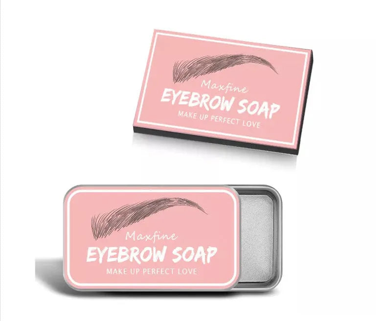 Eyebrow cream pot and brush kit for natural brow shaping and dyeing