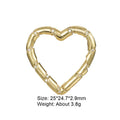 Copper mountain climbing heart button with zircon inlay and electroplated finish for outdoor gear