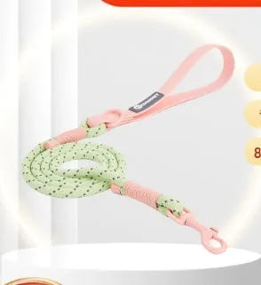 Solid-colour PVC dog leash measuring 120cm in dark red purple yellow or taoyao green colours