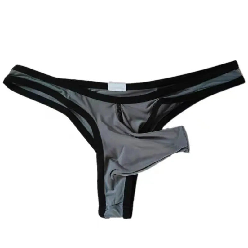 Men's Ice Silk briefs with elephant nose design in seven colours including army green and sky blue