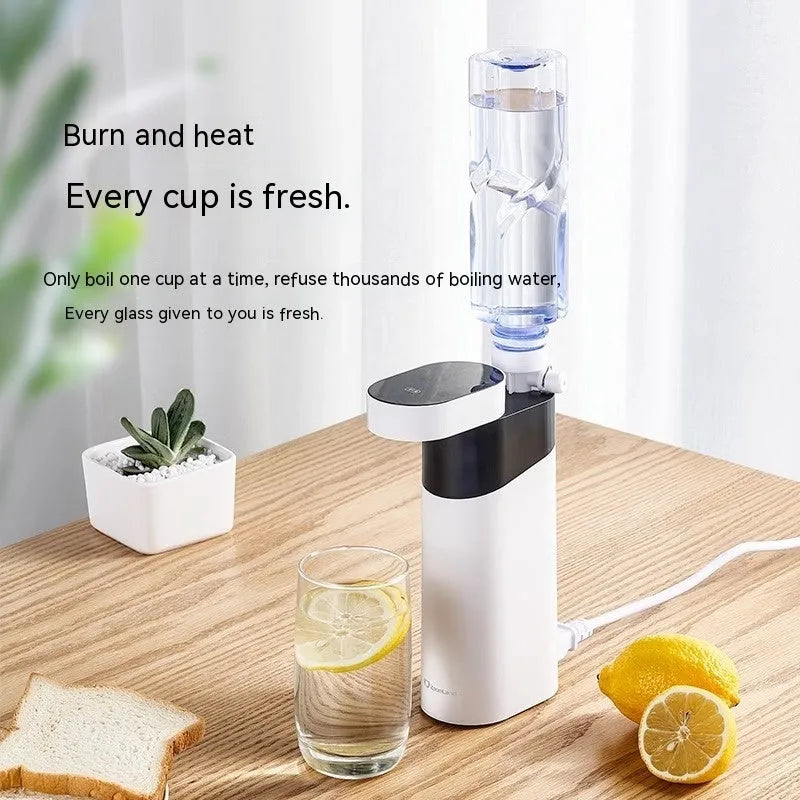 Black or green desktop instant water dispenser with 1600W heating, temperature control, and compact design