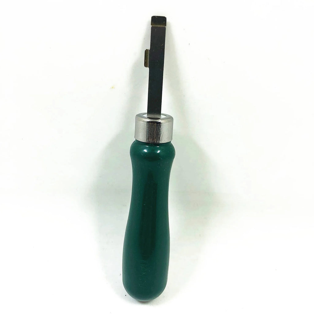 Watch back cover removal tool with double head and elbow pry knives in green or grey alloy plastic