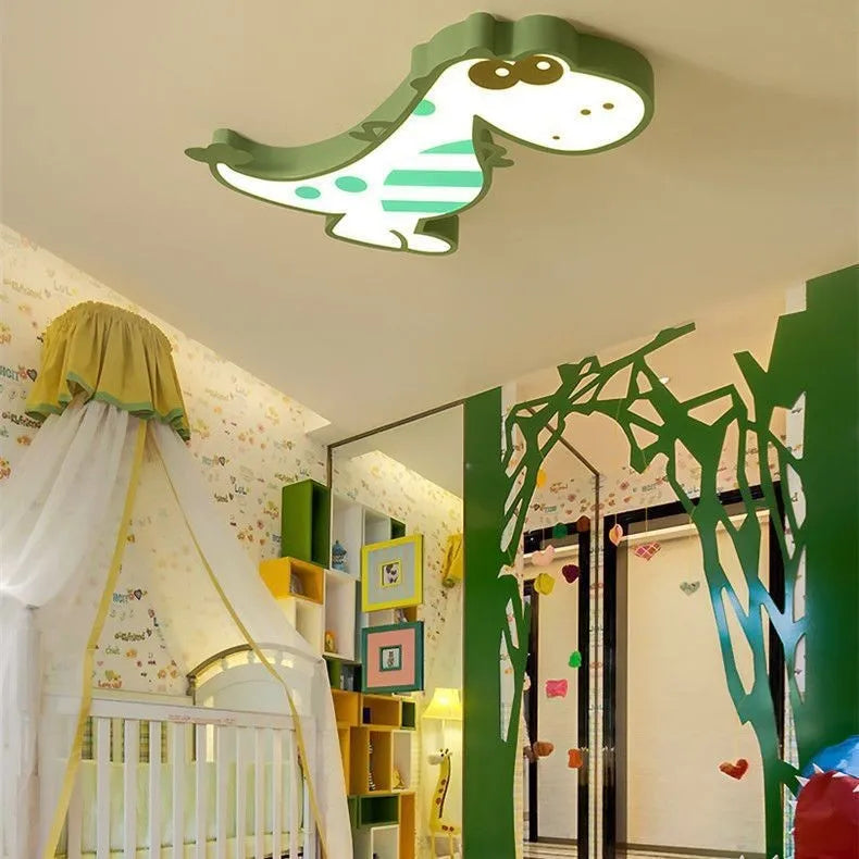 48cm cartoon dinosaur ceiling light with electrodeless dimming and 220V voltage for UK bedrooms