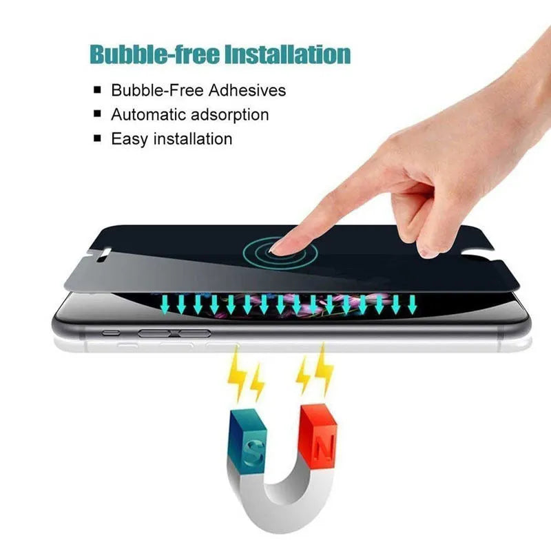 Black tempered glass screen protector for iPhone with high-definition clarity