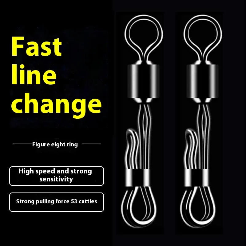 Brass quick change fishing line clamp with quarter-turn release mechanism and high-speed rotation bearing