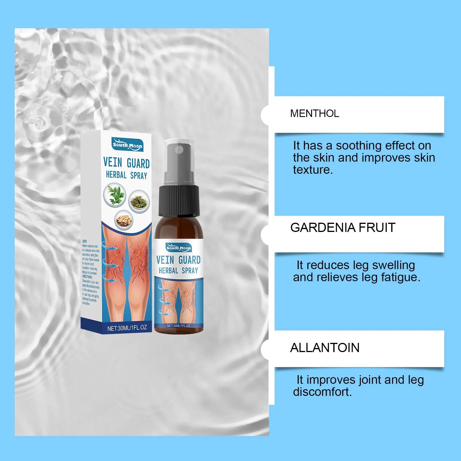 30 ml bottle of Gentle Herbal Body Care Spray with a spray nozzle.