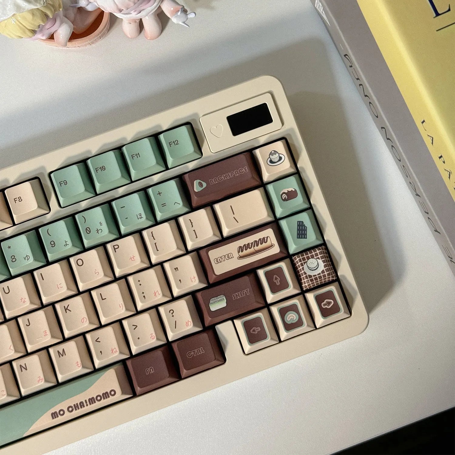 Craft Key CAP mechanical keyboard keycaps with five-sided sublimation printing in Matcha Theme colour