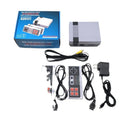 NES retro gaming console measuring 18.3x14.3x7cm with two controllers and AV cable