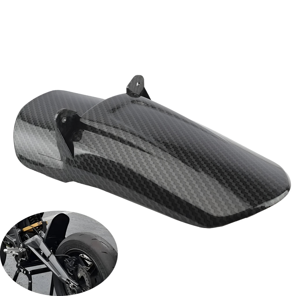 Carbon fibre rear shock absorber fender for a Light Bee scrambler motorcycle.