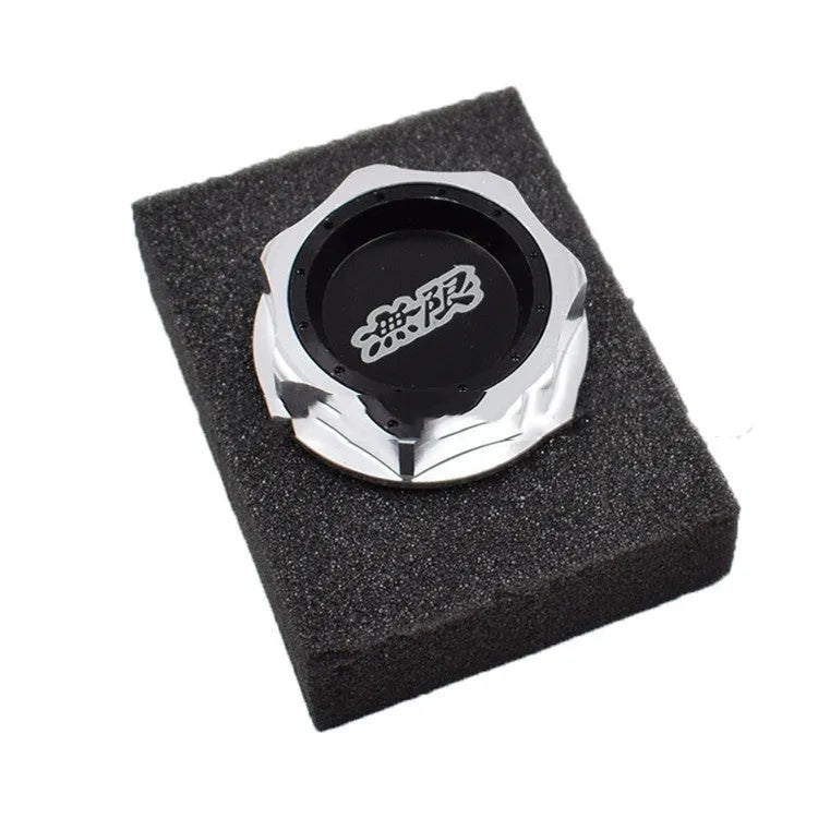 Aluminium alloy oil filler cap for Honda cars in red, blue, silver, black, purple, and gold colour options.