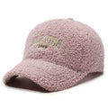 Adjustable winter baseball cap in polyester fabric with machine embroidery detailing