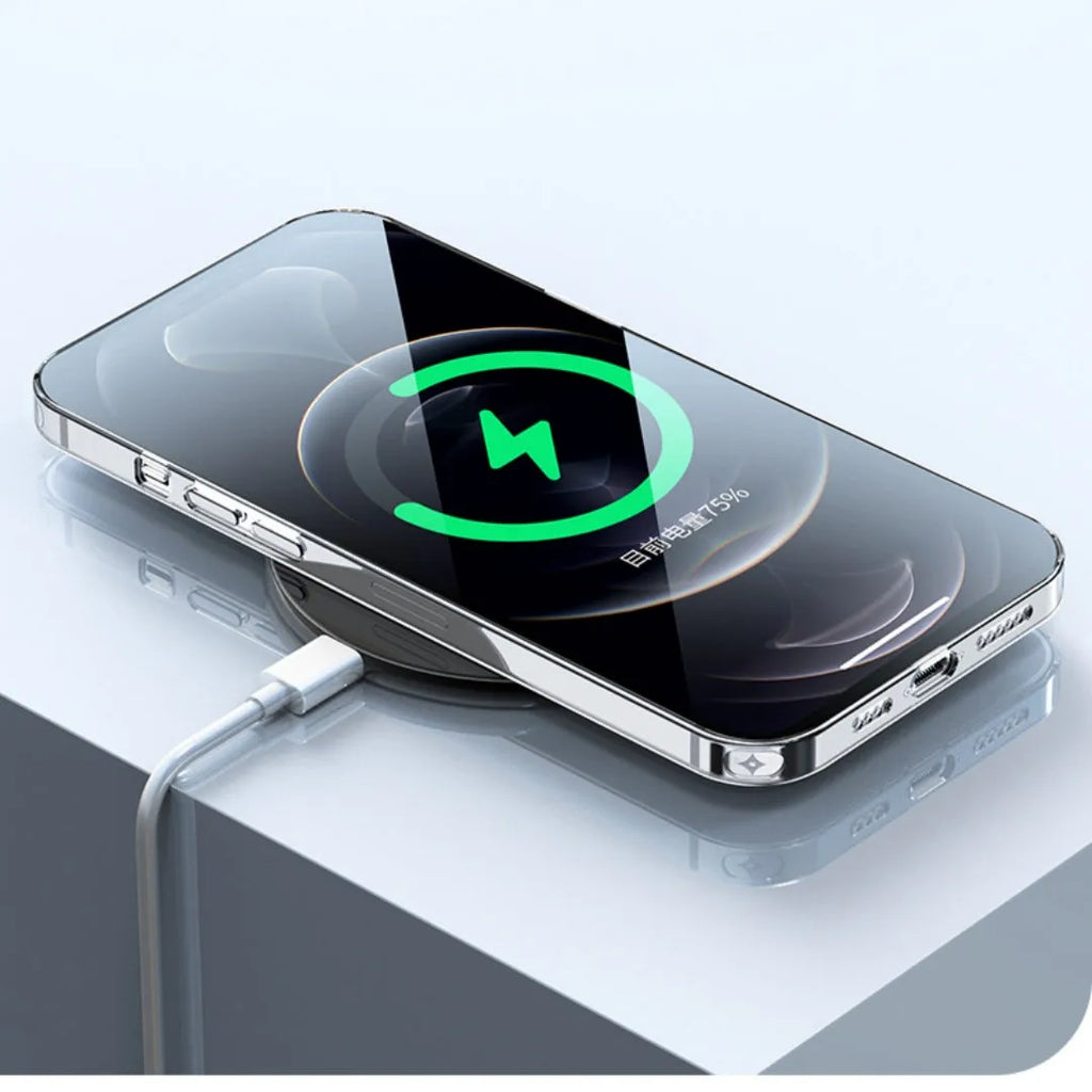 Transparent TPU phone case for iPhone, soft back cover, clear design, compatible with iPhone 11 to 15 and older models.