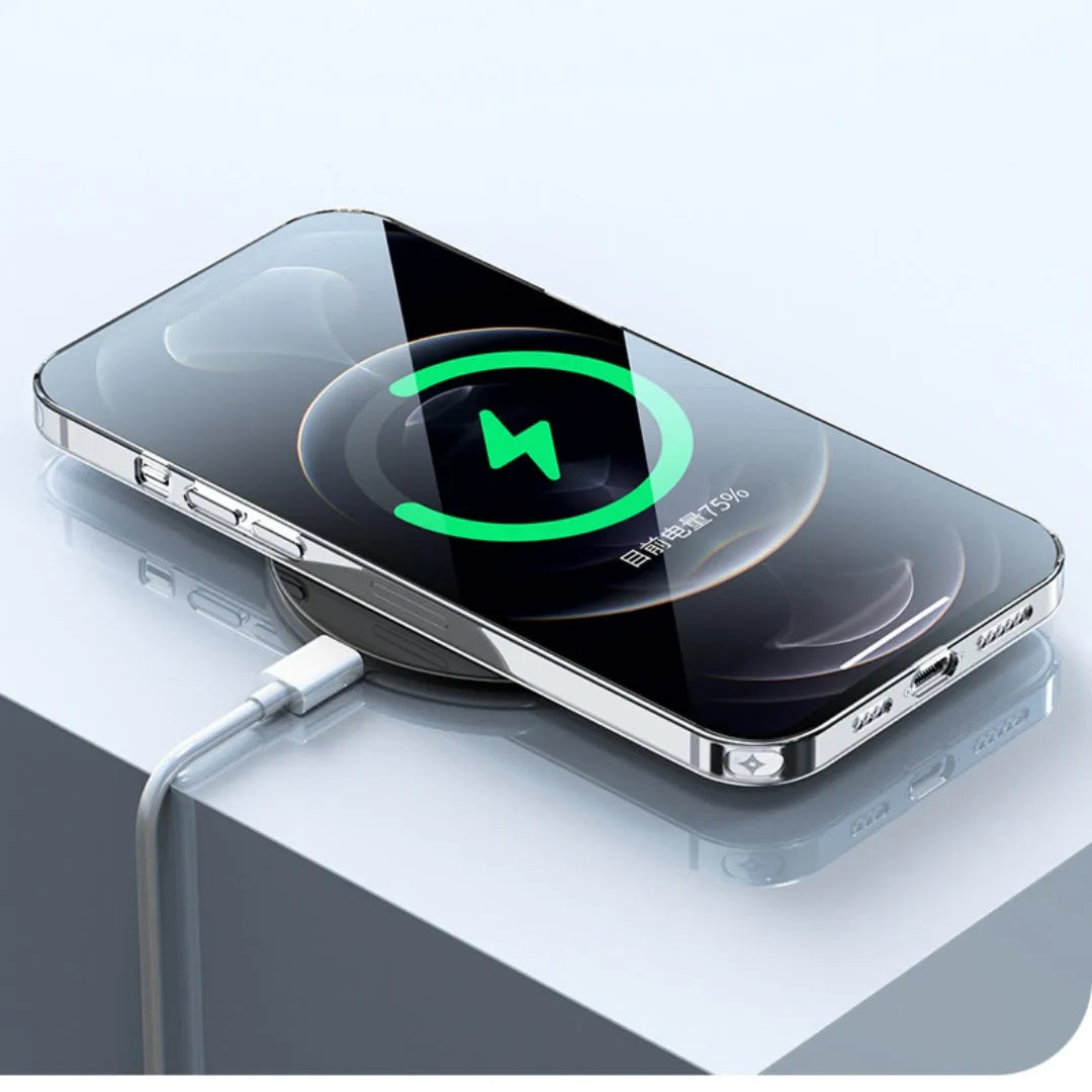 Transparent TPU phone case for iPhone, soft back cover, clear design, compatible with iPhone 11 to 15 and older models.
