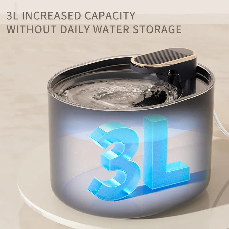 Automatic pet water fountain with USB cable, filter element, and water pump for cats and dogs